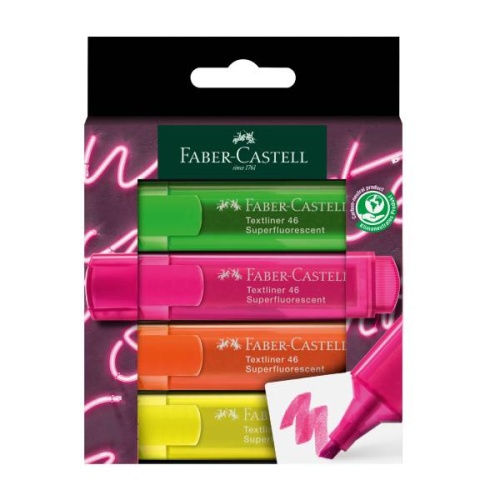 Zestaw zakreślaczy Faber Castell Textliner 46 Superfluorescent - 4 kolory