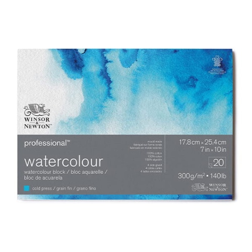 Blok do akwareli Winsor & Newton Professional cold press (drobno ziarnisty) - 300g, 20ark. 17,8x25,4cm.jpg