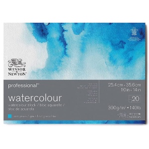 Blok do akwareli Winsor & Newton Professional cold press (drobno ziarnisty) 300g, 20ark. 25,4x35,6cm