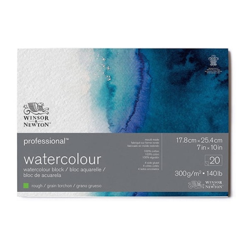 Blok do akwareli Winsor & Newton Professional rough (gruboziarnisty) 300g, 20ark. 17,8x25,4cm.jpg