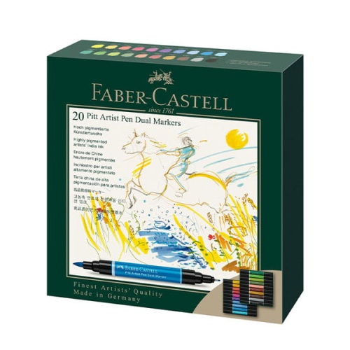 Zestaw flamastrów dwustronnych FABER-CASTELL Pitt Artist Pen Dual Markers - 20 kolorów.jpg