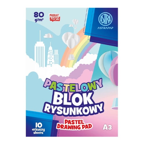Blok rysunkowy Astra - 80g, 10ark, A4 - kolorowy pastelowy.jpg