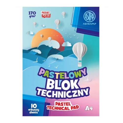Blok techniczny Astra - 170g, 10ark. A4 - kolorowy pastelowy.jpg