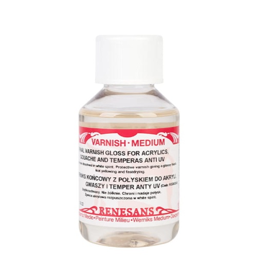 Werniks końcowy do temper, gwaszy i akrylu Renesans anty UV - 250ml, błyszczący.jpg