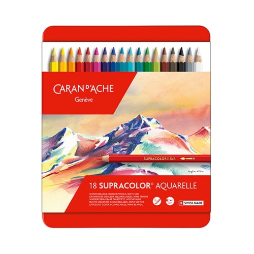 Kredki Caran d'Ache Supracolor II Soft w metalowej kasecie - 18 kolorów.jpg