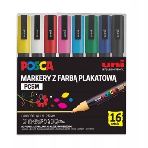 Zestaw markerów Uni Posca PC-5M - 16 kolorów 