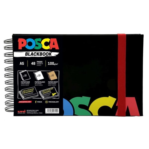 Blok do markerów Uni Posca - 100g, 45ark, A5 na spirali.jpg