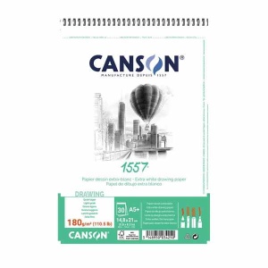 Blok rysunkowy Canson 1557 fakturowany - 125g, 30ark, A5+, na spirali
