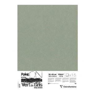 Papier Clairefontaine Paint ON Multi- Techniques 250g, 50x65 - vert de gris