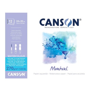 Blok do akwareli Canson Montval Torchon -270 G, 12ark, 24 x 32 cm