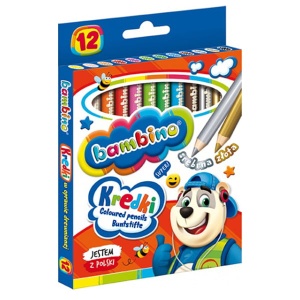  Kredki BAMBINO w oprawie drewnianej - 12 kolorów