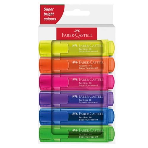 Zestaw zakreślaczy Faber Castell  Texliner 1546 Neon - 6 kolorów.jpg
