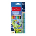 Kredki ołówkowe FABER-CASTELL COLOUR GRIP 2001 DINO 10 kolorów + 3 kolory