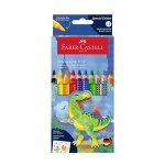 Kredki ołówkowe FABER-CASTELL COLOUR GRIP JUMBO 2001 DINO 8 kolorów + 2 kolory 