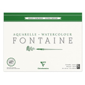 Blok do akwareli FONTAINE Clairefontaine - Torchon - 300g, 25ark, 30x40cm