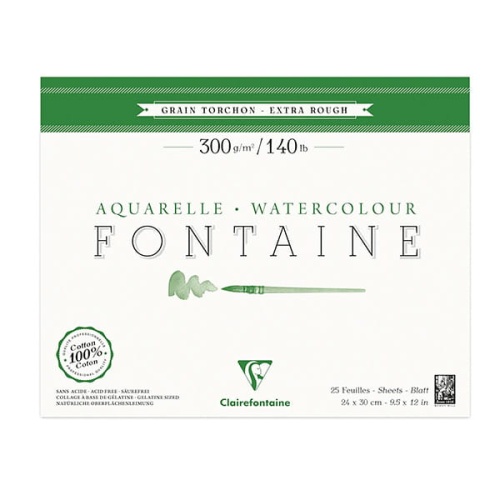 Blok do akwareli FONTAINE Clairefontaine - Torchon - 300g, 25ark, 24x30cm.jpg