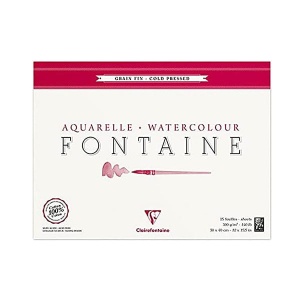 Blok do akwareli FONTAINE Clairefontaine - Grain Fin - 300g, 25ark, 30x40cm