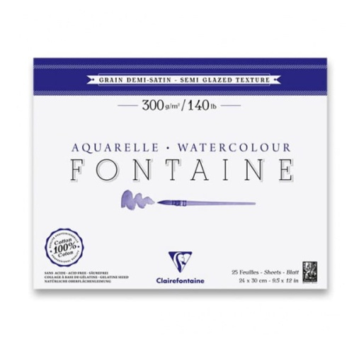 Blok do akwareli FONTAINE Clairefontaine - Demi Satine - 300g, 25ark, 24x30cm.jpg