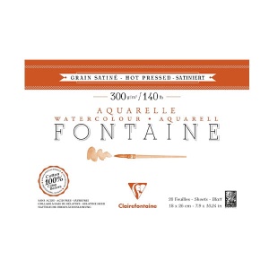 Blok do akwareli FONTAINE Clairefontaine - Satine - 300g, 20ark, 18x26cm
