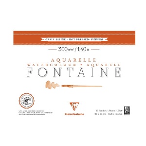 Blok do akwareli FONTAINE Clairefontaine - Satine - 300g, 20ark, 26x36cm