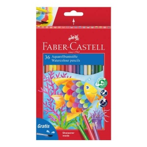 Kredki akwarelowe FABER-CASTELL Rybka 36 kolorów + pędzelek GRATIS 