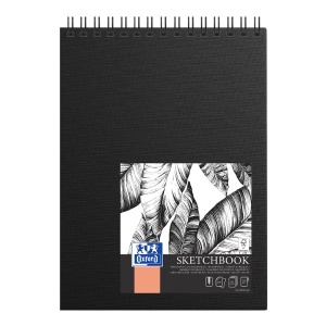 Szkicownik Sketchbook OXFORD - 100g, 50 ark.  A4 - na sprali, czarny