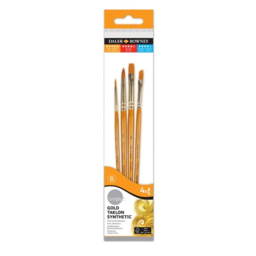 Zestaw pędzli syntetycznych Daler Rowney Simply - 4 sztuki.jpg