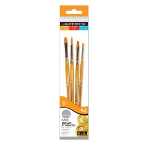 Zestaw pędzli syntetycznych Daler Rowney Simply - 4 sztuki
