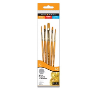 Zestaw pędzli syntetycznych Daler Rowney Simply - 5 sztuk