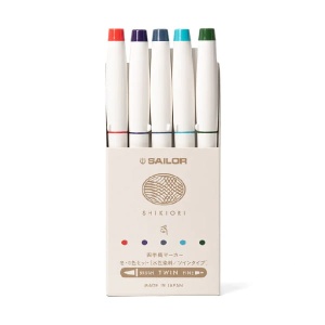 Flamastry kaligraficzne Sailor Shikiori - brush i cienkopis -zima