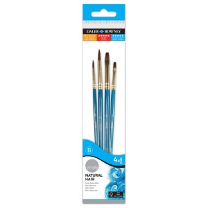 Zestaw pędzli naturalnych Daler Rowney Simply Natural Hair do farb akwarelowych - 5szt. 