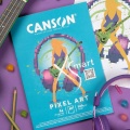 Szkicownik, blok do rysunku Canson XSmart Pixel Art - 120g, 40ark, A4