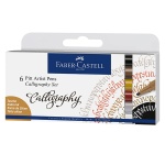 Zestaw flamastrów artystycznych Faber Castell Pitt Artist Calligraphy Set - 6 kolorów