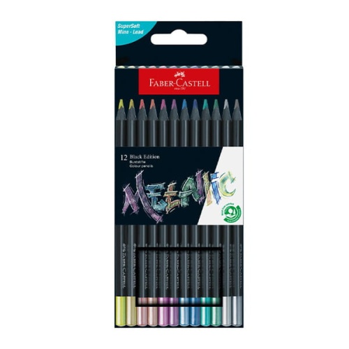 Kredki ołówkowe trójkątne FABER-CASTELL Black Edition 12 kolorów  metalicznych.jpg
