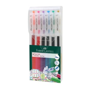 Zestaw długopisów żelowych Faber Castell Fast Gel - 6 kolorów