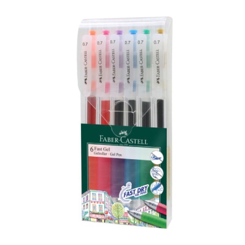 Zestaw długopisów żelowych Faber Castell Fast Gel - 6 kolorów.jpg