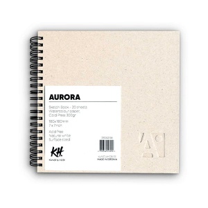 Blok akwarelowy Aurora Cold Press Natural - 300g, 20ark, 18 x18cm - na spirali