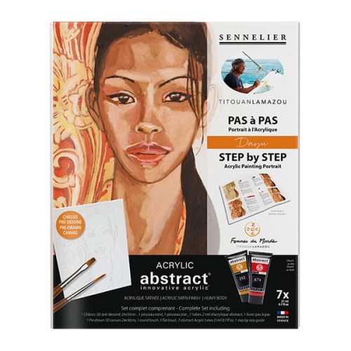 Zestaw farb akrylowych Sennelier Abstract Sennelier Dayu – Step by Step Acrylic Painting Portrait.jpg