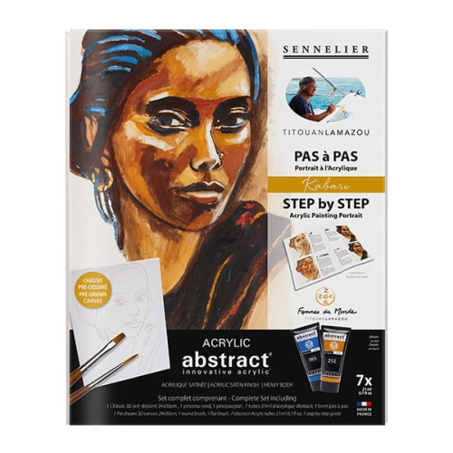 Zestaw farb akrylowych Sennelier Abstract Sennelier Kabari – Step by Step Acrylic Painting Portrait.jpg