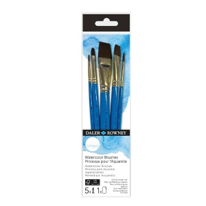 Zestaw pędzli syntetycznych Daler Rowney Simply Watercolour - 5 sztuk