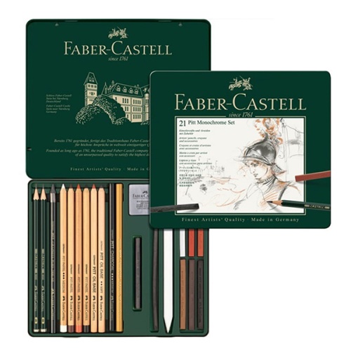 Zestaw węgli rysunkowych Faber Castell Pitt Monochrome - 21 sztuk.jpg