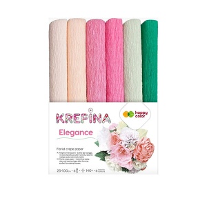 Krepina marszczona krótka Happy Color - zestaw Soft 6kol.