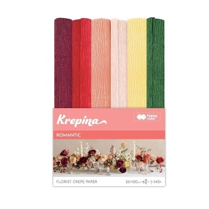 Krepina marszczona krótka Happy Color - zestaw Romantic 6kol.