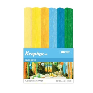 Krepina marszczona krótka Happy Color - zestaw Energetic 6kol.