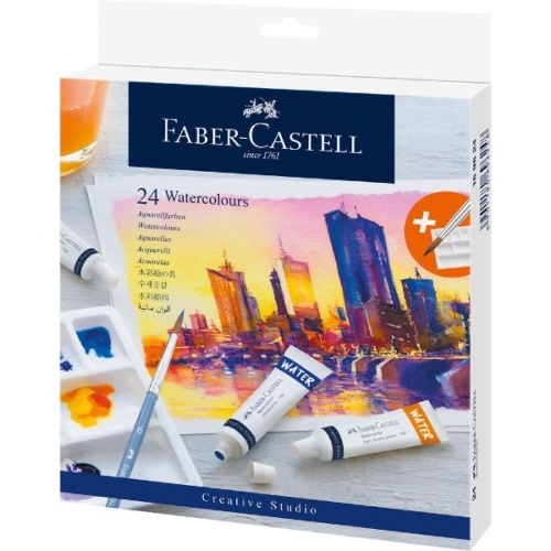Zestaw farb akwarelowych w tubkach FABER-CASTELL Creative Studio - 24 kolory