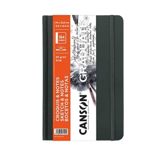 Szkicownik książkowy Canson Graduate - 90g, 92ark, 14 x 21,6 cm antracytowy