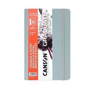 Szkicownik książkowy Canson Graduate - 90g, 92ark, 14 x 21,6 cm szary