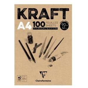Blok rysunkowy KRAFT Clairefontaine - 90g, A4, 100ark.