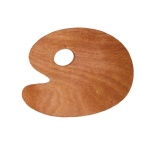 Paleta drewniana OWALNA graART 20x30x0,3 cm